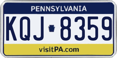 PA license plate KQJ8359