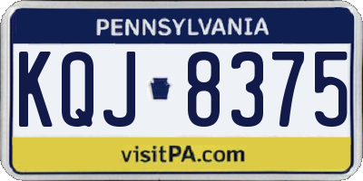 PA license plate KQJ8375