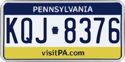PA license plate KQJ8376