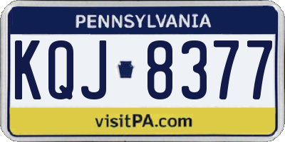 PA license plate KQJ8377