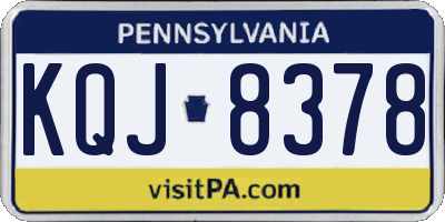 PA license plate KQJ8378