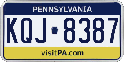 PA license plate KQJ8387
