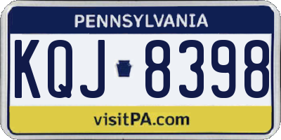 PA license plate KQJ8398