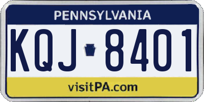 PA license plate KQJ8401