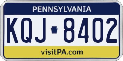 PA license plate KQJ8402