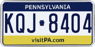 PA license plate KQJ8404