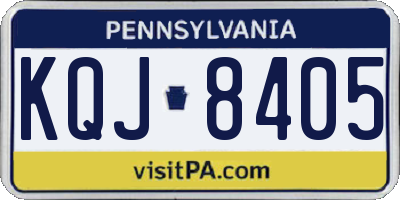 PA license plate KQJ8405