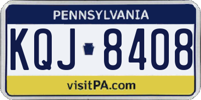 PA license plate KQJ8408