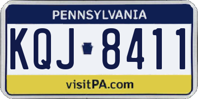 PA license plate KQJ8411