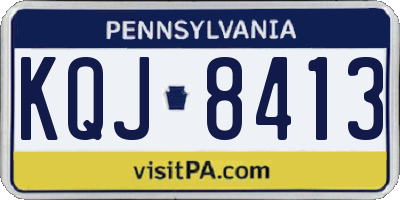 PA license plate KQJ8413