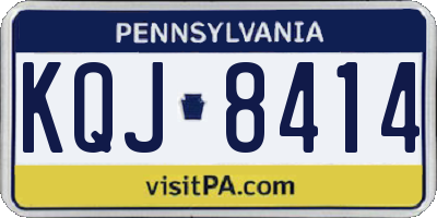 PA license plate KQJ8414