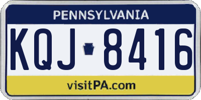 PA license plate KQJ8416