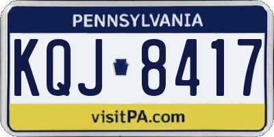 PA license plate KQJ8417