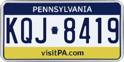 PA license plate KQJ8419