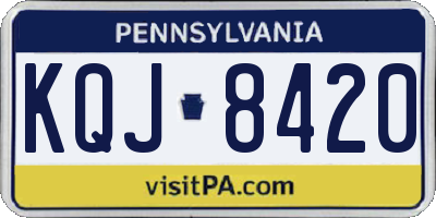 PA license plate KQJ8420