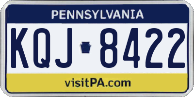 PA license plate KQJ8422