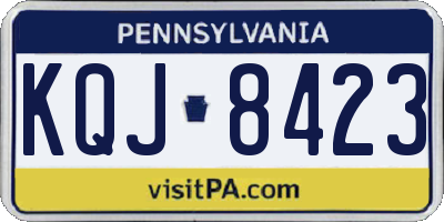 PA license plate KQJ8423