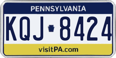 PA license plate KQJ8424