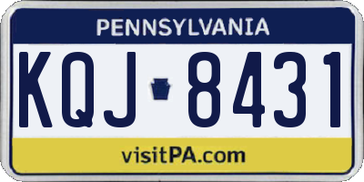 PA license plate KQJ8431