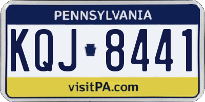 PA license plate KQJ8441