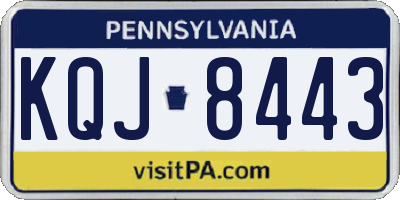 PA license plate KQJ8443