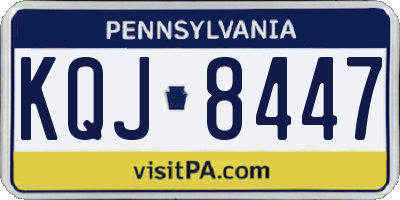 PA license plate KQJ8447