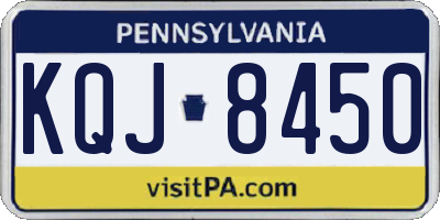 PA license plate KQJ8450