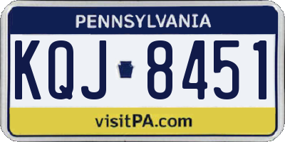 PA license plate KQJ8451