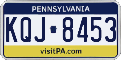 PA license plate KQJ8453