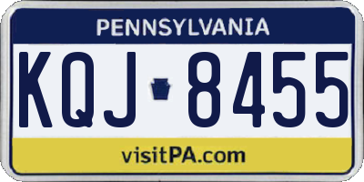 PA license plate KQJ8455