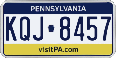 PA license plate KQJ8457
