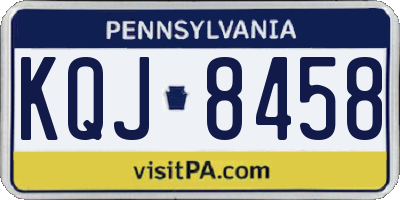 PA license plate KQJ8458