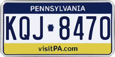 PA license plate KQJ8470