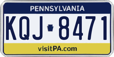 PA license plate KQJ8471