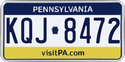 PA license plate KQJ8472
