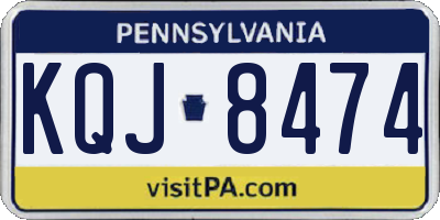 PA license plate KQJ8474