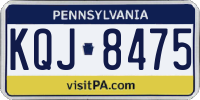 PA license plate KQJ8475