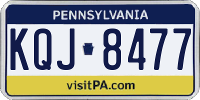 PA license plate KQJ8477