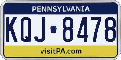 PA license plate KQJ8478