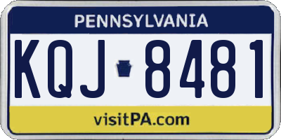PA license plate KQJ8481