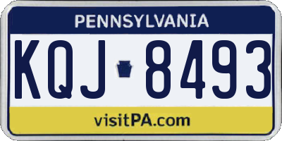 PA license plate KQJ8493