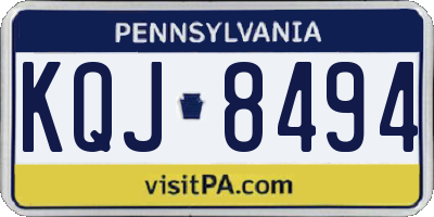 PA license plate KQJ8494