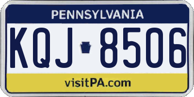 PA license plate KQJ8506