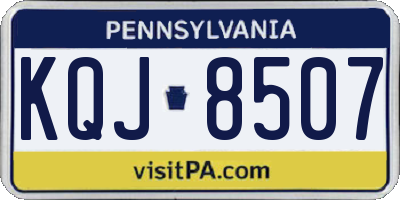 PA license plate KQJ8507