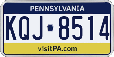 PA license plate KQJ8514
