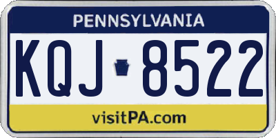 PA license plate KQJ8522