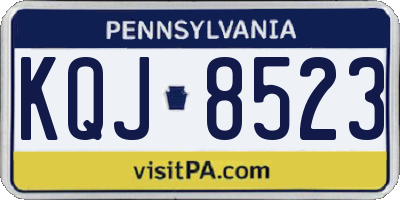 PA license plate KQJ8523