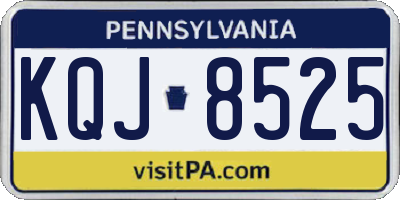 PA license plate KQJ8525