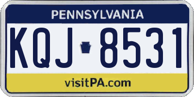 PA license plate KQJ8531