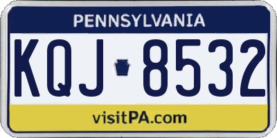 PA license plate KQJ8532